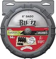 The Mibro Group 416381 Carbide Stacking Dado Blade Set - 14 Pieces, Silver, 8"