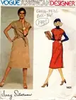 1976 Vintage VOGUE Sewing Pattern B34" DRESS (1995) Jerry Silverman Vogue 1401