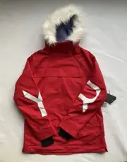 Roxy Chloe Kim Pullover Snow Jacket Size Medium Red Primaloft