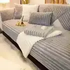 Plush Quilted Sofa Towel Winter Thick Plush Sofa Cover L-shaped Home