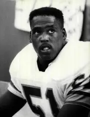 Broderick Thomas Tampa Bay Buccaneers looks on 1990s Old Photo 1