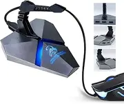 USB Hub 2.0 3-port Type C Adapter MicroSD Card Reader Gaming Mouse Headset Bungee Wire Management Holder, Office Desk Cable Organizer, Windows MacOS Linux PS Supported, Touch Switch Colorful Backlight