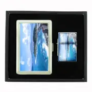 OCEAN VIEW D6 CIGARETTE CASE / WALLET & LIGHTER GIFT SET