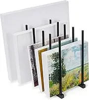ikkle Canvas Rack Art Storage Painting Canvas Storage Rack for Display, Metal Printing Storage Rack for Canvas Frames (Black)