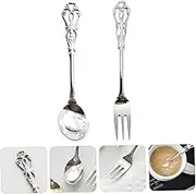OFFSCH 1 Set Vintage Fork and Spoon Retro English Tableware Kitchen Supplies for Dining Elegant Design for Daily Use
