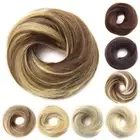Elastic Band Donut Chignon Brown Blonde Hair Bun Straight Scrunchie Rubber Band