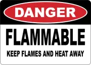 OSHA DANGER: FLAMMABLE KEEP FLAMES AND HEAT AWAY| Laminated Vinyl Decal Sticker