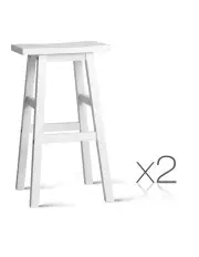 [Artiss] Set Of 2 Wooden Backless Bar Stools