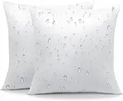 OTOSTAR Pack of 2 Premium Waterproof Pillows Inserts, 18 x 18 Outdoor Decorative Throw Pillow Inserts Soft Fluffy Plump Cushion Inserts for Patio Garden Bench Farmhouse Sofa Couch Bed, White
