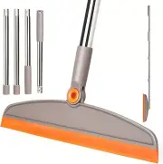 Silicone Air BroomMultifunction Broom Long Handle Adjustable Rubber Grey Orange