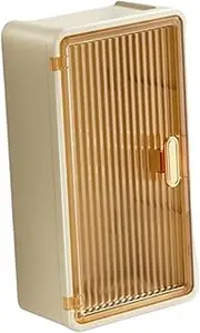 FytStycale Tissue Holder, Paper Towel Dispenser, with Lid, Stylish Storage Rack, Tissue Box, for Home Kitchen, Hotel Restroom, Washroom, Yellow Clear Brown, as described