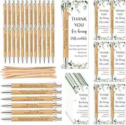Yeaqee 36 Sets Employee Appreciation Gifts Bulk Thank You Gift Office Bamboo Pen with Inspirational Cards for Team Coworker Teacher Volunteer Nurse (Being Awesome)