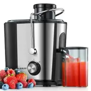 Small Juicer Machines, Single-Serve Cold Press Juicer, Slow Masticating Vegetabl