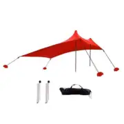 Outdoor Beach Lycra Canopy Camping Tent Sunshade Fishing Tent 210x200x150cm (Red