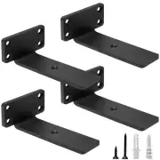 4 Pack 5" Heavy Duty Floating Shelf Brackets 1/5" Thick Cast Iron L Brackets