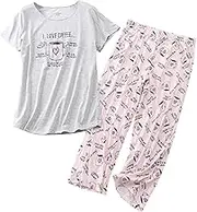 Pajama Set Women Shorts Sleeve Trousers Top Thin Women's Improvement Set Girls Slippers Sequin