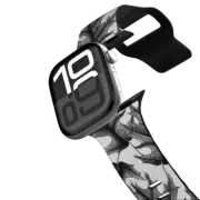 Apple Watch Series 10 (42mm) Impact Band Vintage black white woodland watercolor foliage pattern