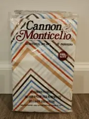 Vintage Monticello Cannon Set Of 2 Pillowcase Standard NEW NIP Chevron Stripe