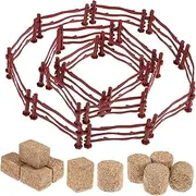 Y Corral Fences 50 Accessories 12 Mini Hay Bales Farm Fence Toys for Boys and Girls Plastic