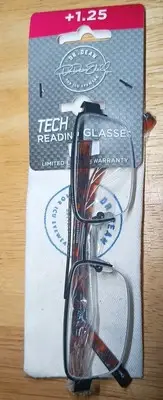 Dr. Dean Edell Tech Reading Glasses +1.25 magnification -NEW!
