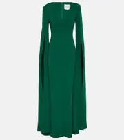 [Roland Mouret] Roland Mouret Cape-sleeve cady gown AU 12 green