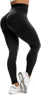 [RIOJOY] Workout Scrunch Butt Leggings for Women Tummy Control Compression Tights Yoga Pants Seamless Gym Leggings