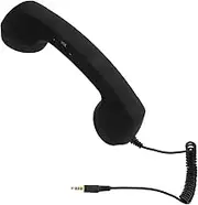 Tofficu Retro Telephone Handset Receiver Adjustable Tone Compatible with All Devices Stylish Black Finish for Enhanced Call Comfort