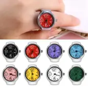 1Pc Fashionable Women Men Quartz Analog Round Finger Ring Love Watch Black L2S