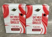Dove Oat Milk & Berry Brulee Plant Milk Cleansing Bar Soap 5oz (x2)