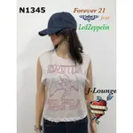 N1345 全新FOREVER 21 LEDZEPPELIN 搖滾樂團短版無袖背心上衣ROCK BAND TEE