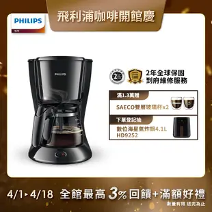 【Philips 飛利浦】美式滴漏咖啡機-HD7432