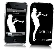 MusicSkins, MS-MDAV30001, Miles Davis - Sketch Black, iPhone 2G/3G/3GS, Skin