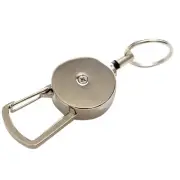 Metal Retractable Key Chain KeyRing Heavy Duty W/
