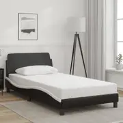 Bed Frame without Mattress Black and White 107x203 cm King Single Faux Leather vidaXL