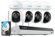 Reolink 8MP WiFi 6 PTZ Security Camera System Auto Tracking w/ 2TB RLK12-800WPT4