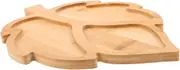 Cabilock Wooden Leaf Plate Serve Turkey Cheese Veggie Divided Snack Tray for Family Gatherings Kitchen Decor