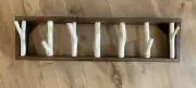 22 inch Rustic Farmhouse Wood Twig Hat Coat Hook Rack, Natural Light, Handmade