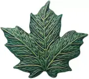 93579 Welcome to The Woods Cast Iron Stepping Stone, Maple Leaf - Verdigris