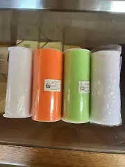 Lot Of 4 Tulle Rolls Spool 6" Tutu Wedding Fall White Orange Green