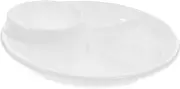 Gatuida Simple Divided Portion Plates Single Serve Diet Plate Dining Plate No Odor White Breakfast Plate