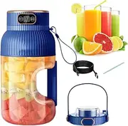 JuicePro Max, 2025 Juicepro Max Portable Blender, with Smart Battery Display, Dual-Mode Drinking Lid, Rechargeable Personal Portable Blender Cup, Rechargeable Vegetable Fruit Blender (Blue)