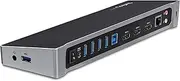[StarTech.com] Triple Monitor USB 3.0 Docking Station, 2X 4K DisplayPort & HDMI, USB Type A Universal Laptop Dock, Windows/Mac