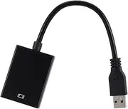 USB 3.0 to Adapter 1080p Display Converter for Pc Laptop Projector Black Supports 6 Screens