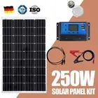 250W 12V Solar Panel Complete Kit Generator Camping Battery Charger Regulator AU