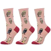 3x Socksmith Ladies Novelty Fashionable Trendy Socks Parliament of Owls