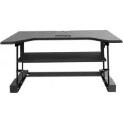 Amer Sit & Stand Riser Desk Workstation with Keyboard Tray-Black Finish