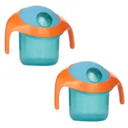 2PK Boon Nosh Baby/Toddler/Kids Feeding Snack Container Food Cup 9m+ w/ Lid Blue