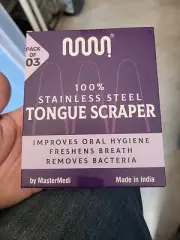 3 Pack Mastermedi Tongue Scraper Adults, 100% Stainless