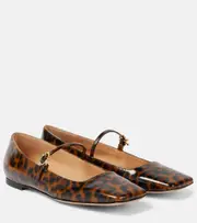 [Gianvito Rossi] Gianvito Rossi Christina patent leather Mary Jane flats AU 10 brown