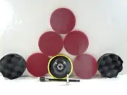Drill Brush Attachment Scouring Pad and Sponge Set 10 Pcs.